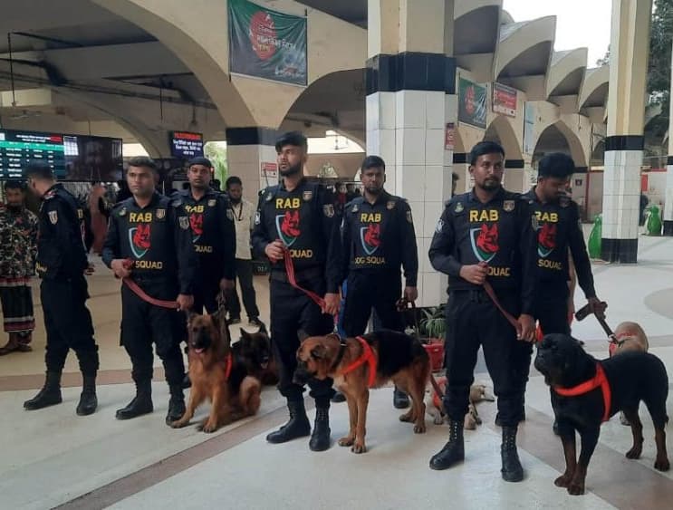 রেলের নিরাপত্তায় র‌্যাবের ডগ স্কোয়াড