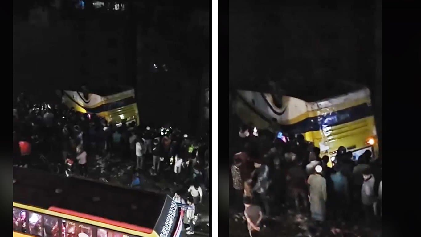 সন্ধ্যায় বনশ্রীতে যাত্রীবাহী বাস উল্টে খালে, আহত ৫