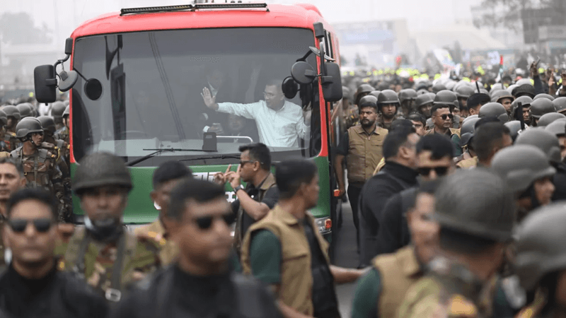 সংবর্ধনাস্থলে তারেক রহমানের গাড়িবহর