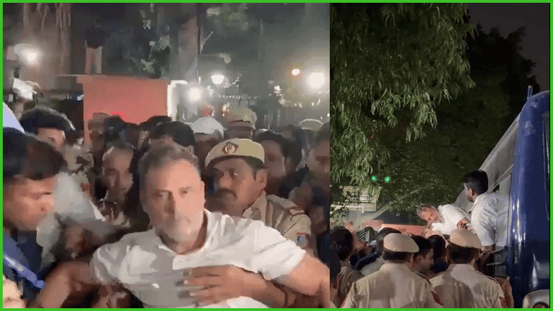 রাহুল গান্ধী ও প্রিয়াঙ্কা গান্ধীকে আটক করেছে দিল্লি পুলিশ