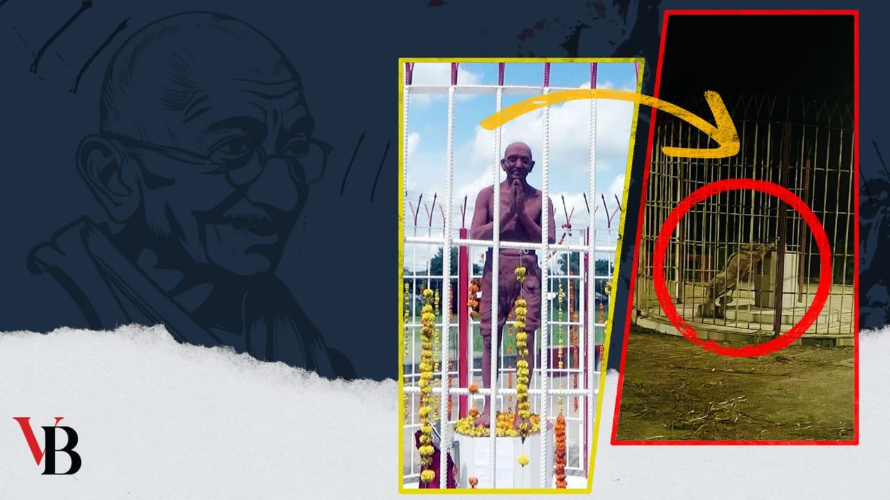 আট মাস ধরে মুখ থুবড়ে পড়ে আছে গান্ধীর ভাস্কর্যটি