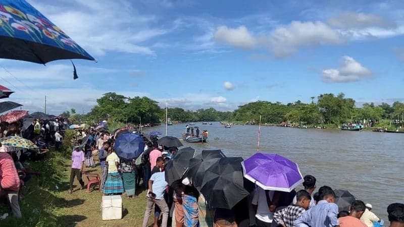তৌহিদী জনতার বাধা পেরিয়ে সোনাই নদীতে নৌকাবাইচ, জড়ো হাজারো মানুষ
