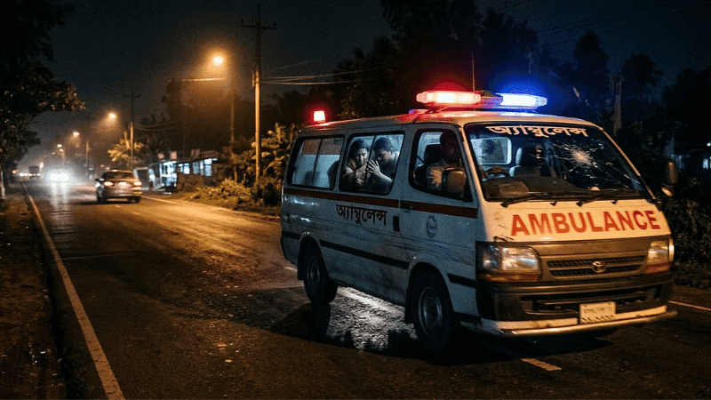 গুলিবিদ্ধ যুবককে ঢাকায় নেওয়ার পথে অ্যাম্বুলেন্সে ফের গুলি