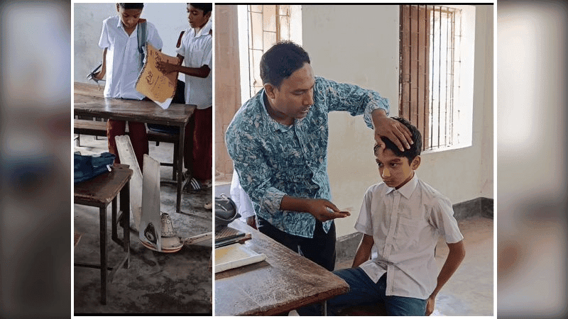 নারায়ণগঞ্জে ক্লাস চলাকালে ফ্যান খুলে পড়ে আহত ৫ শিক্ষার্থী