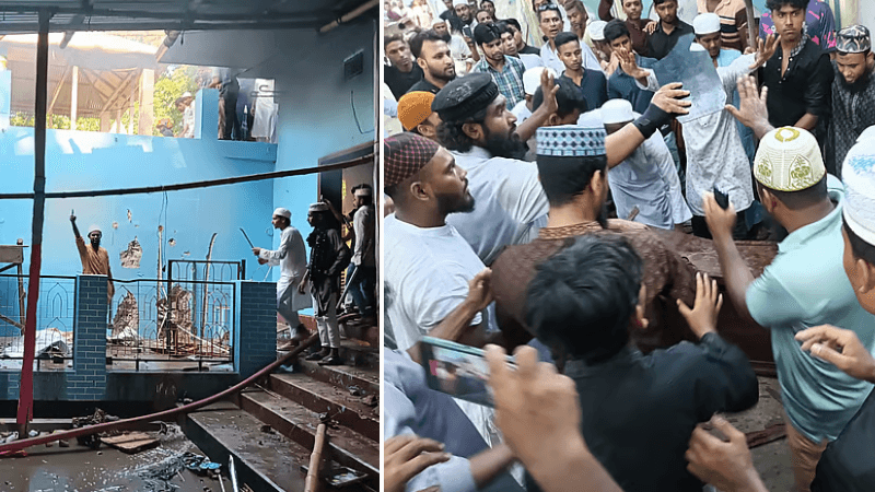 রাজবাড়ীতে নুরাল পাগলার দরবারে হামলা, মরদেহ তুলে আগুন, নিহত ২