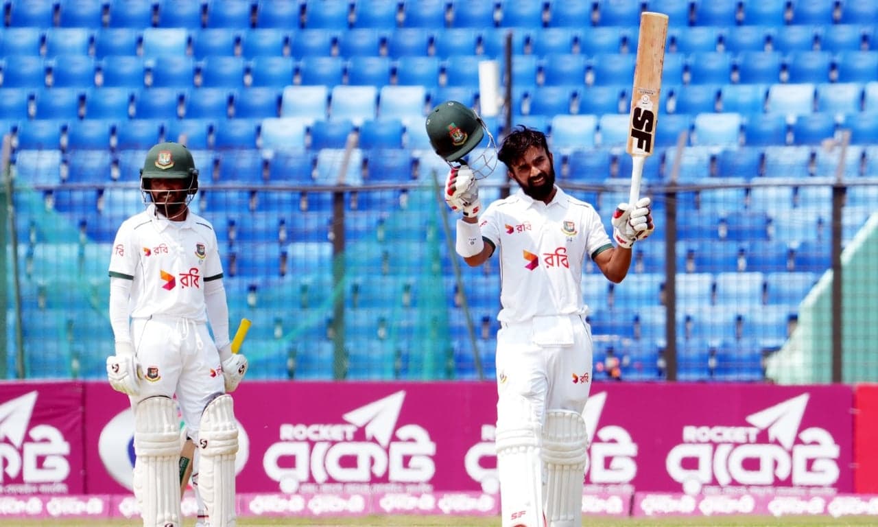 সাদমানের সেঞ্চুরিতে এগিয়ে বাংলাদেশ