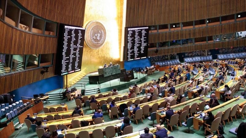 জাতিসংঘ সাধারণ পরিষদে গাজায় স্থায়ী যুদ্ধবিরতির পক্ষে প্রস্তাব পাস