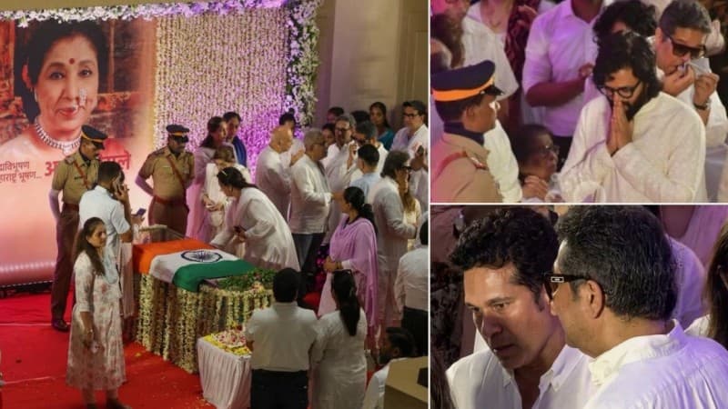 রাষ্ট্রীয় মর্যাদায় আশা ভোঁসলেকে শেষ বিদায়