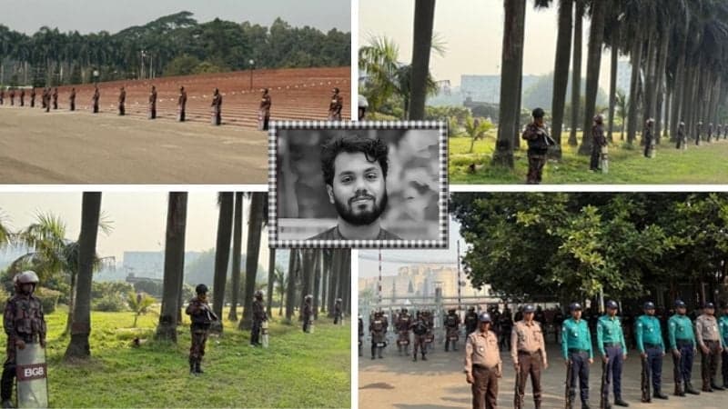 হাদির  জানাজা উপলক্ষে রাজধানীতে কড়া নিরাপত্তা ব্যবস্থা 