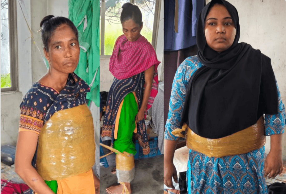 শরীরে স্কচটেপ পেঁচিয়ে গাঁজা পাচার, কুমিল্লায় পুলিশের জালে দুই নারী