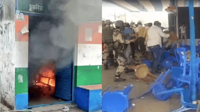 পশ্চিমবঙ্গে তৃণমূলের একাধিক কার্যালয়ে হামলা ও অগ্নিসংযোগ