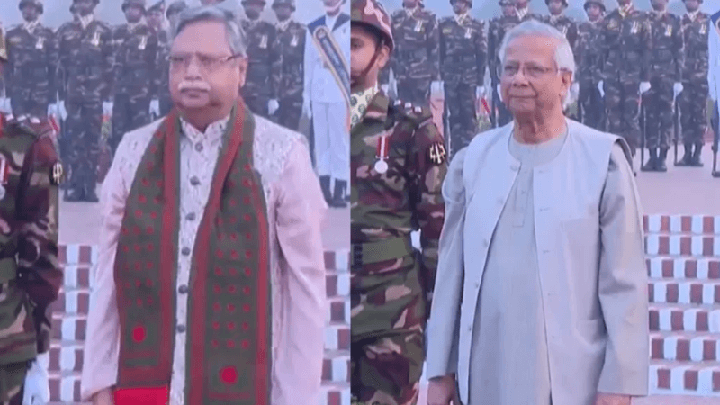 জাতীয় স্মৃতিসৌধে রাষ্ট্রপতি ও প্রধান উপদেষ্টার শ্রদ্ধা