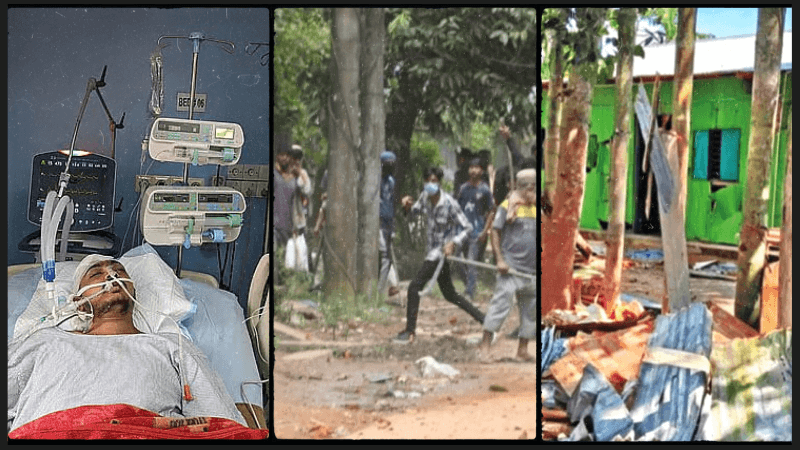 লন্ডভন্ড জোবরা গ্রাম, হাসপাতালে কাতরাচ্ছেন ছাত্ররা