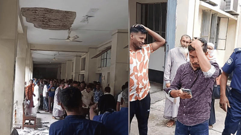 বাগেরহাট আদালতে ছাদের পলেস্তারা খসে আহত ৫ বিচারপ্রার্থী