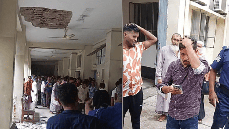 বাগেরহাট আদালতে ছাদের পলেস্তারা খসে আহত ৫ বিচারপ্রার্থী