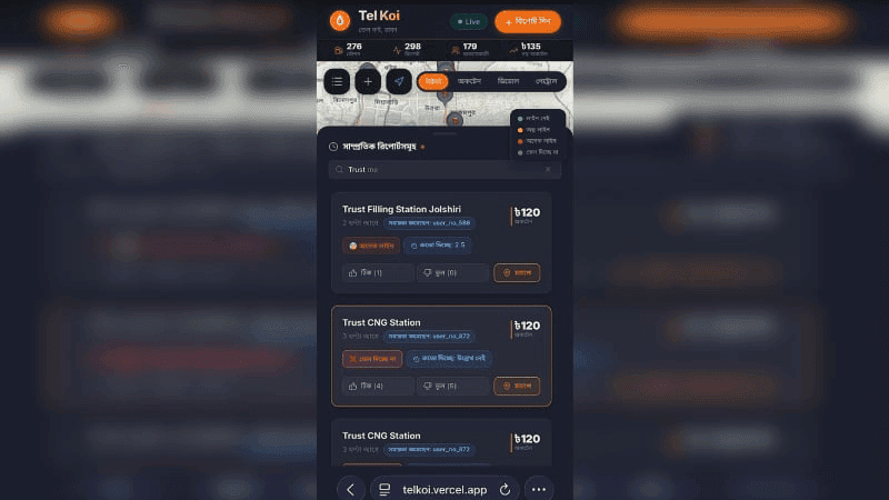 কোন পাম্পে তেল আছে জানা যাবে ‘তেল কই’ অ্যাপে
