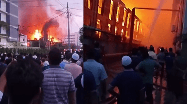 নারায়ণগঞ্জে পোশাক কারখানায় ভয়াবহ আগুন, নিয়ন্ত্রণে ফায়ার সার্ভিসের ৯ ইউনিট