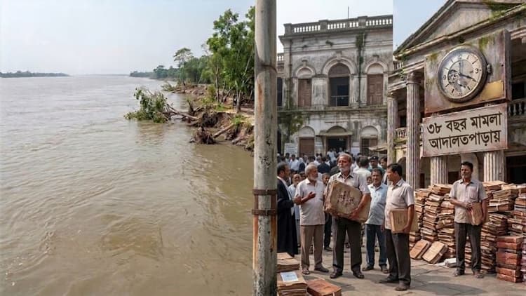 ২৭ বছর জমি নদীর তলায়, ৩৮ বছর মামলা আদালতপাড়ায়