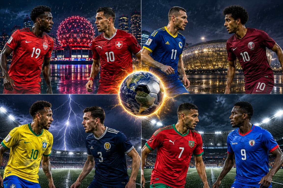 এক রাতে চার যুদ্ধ, নজরে কানাডা-সুইজারল্যান্ড ও ব্রাজিল-স্কটল্যান্ড