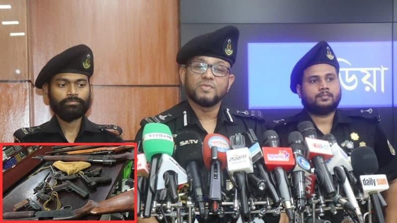 এক বছরে উদ্ধার হয়েছে ১০৭ আগ্নেয়াস্ত্র ও ৭৩৯৪ গোলাবারুদ: র‍্যাব