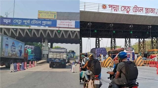 ঈদযাত্রার ১০ দিনে পদ্মা ও যমুনা সেতুতে ৬৩ কোটি ৮০ লাখ টাকার টোল আদায়