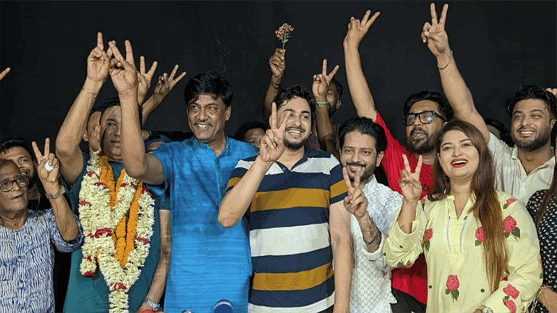 চলচ্চিত্র শিল্পী সমিতির সভাপতি শিবা শানু, সাধারণ সম্পাদক জয় চৌধুরী