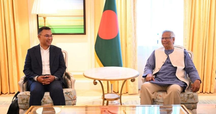 ড. ইউনূসের সঙ্গে তারেক রহমানের বৈঠক শুরু