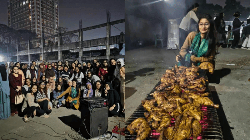 ঢাবিতে নারীদের জন্য ‘বৈষম্যহীন ক্যাম্পাস’ দাবিতে ‘প্রশাসন পোড়া ও বারবিকিউ সন্ধ্যা’