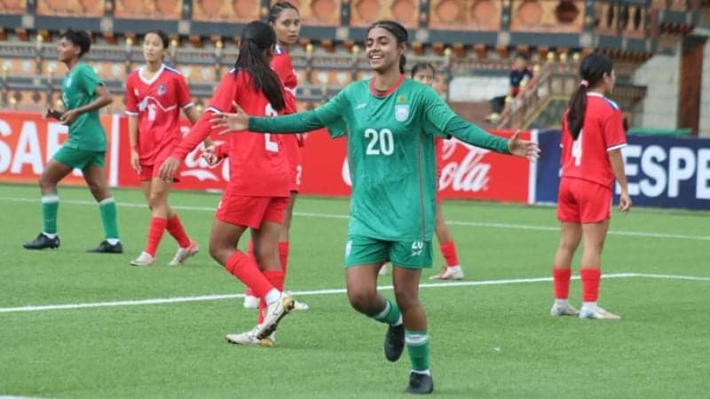 সাফ অনূর্ধ্ব-১৭: প্রীতির হ্যাটট্রিকে নেপালকে উড়িয়ে দিল বাংলাদেশ