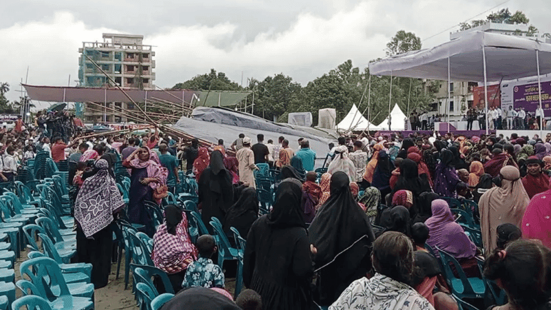 শ্রীমঙ্গলে প্রধানমন্ত্রী পৌঁছার আগেই ভেঙে পড়ল অনুষ্ঠানস্থলের প্যান্ডেল