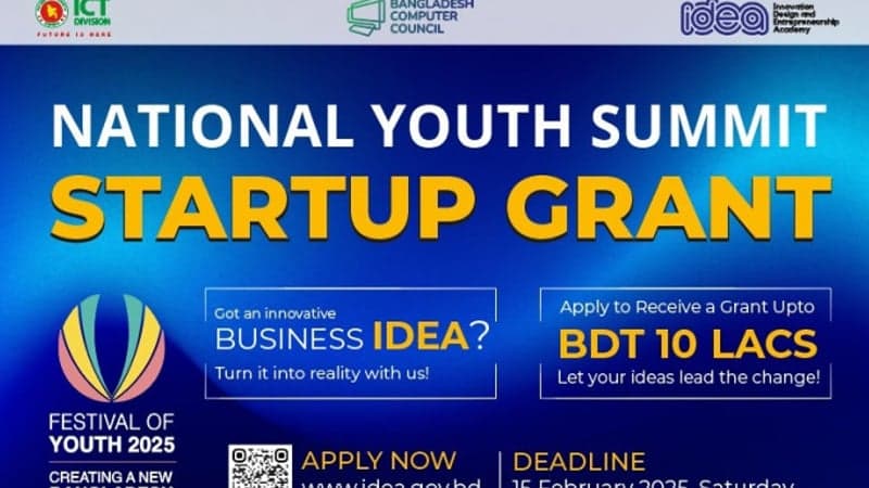 আইডিয়া প্রকল্পের ন্যাশনাল ইউথ সামিট স্টার্টআপ গ্র্যান্ট প্রোগ্রাম শুরু হচ্ছে